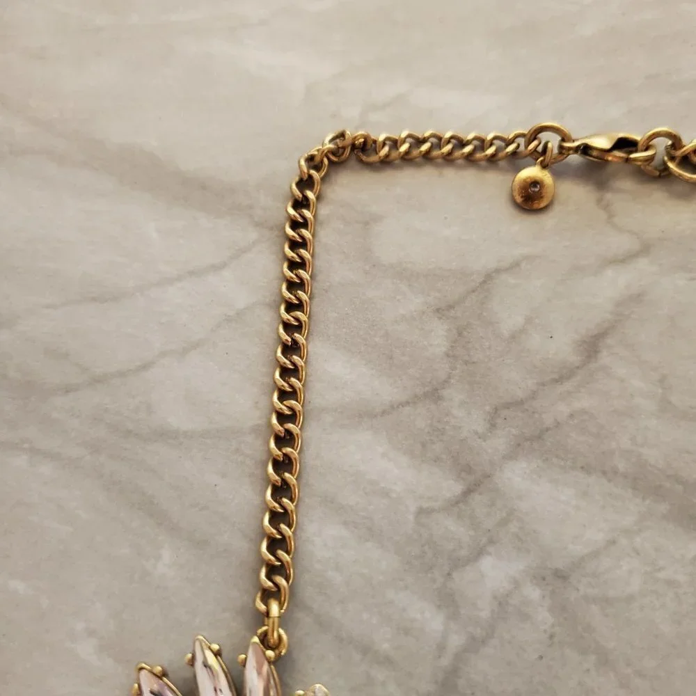 ✨ J.Crew Rhinestone Crystal Cluster Statement Bridal Wedding Necklace ✨ - Picture 2 of 14